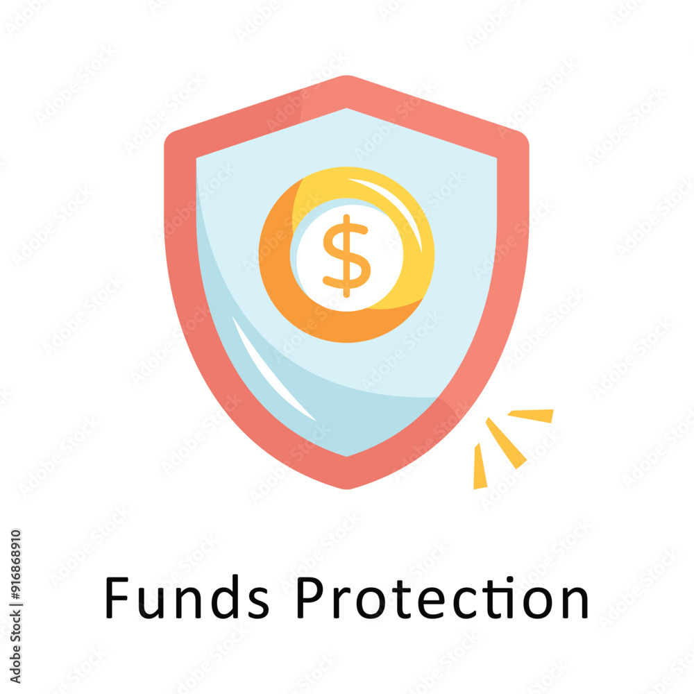 Funds Protection Vector Flat Icon Design illustration Symbol on White background EPS 10 File Funds Protection Vector Flat Icon Design illustration Symbol on White background EPS 10 File