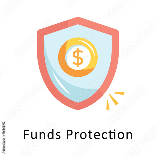 Funds Protection Vector Flat Icon Design illustration Symbol on White background EPS 10 File 