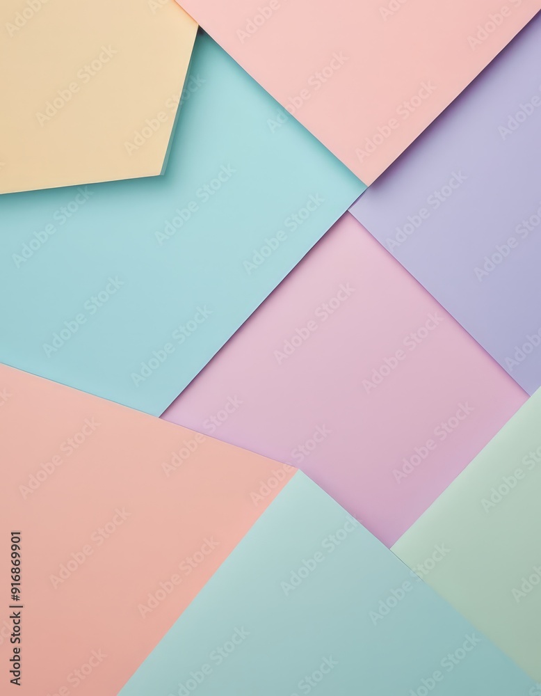 vibrant abstract composition overlapping paper shapes in pastel shades pink, blue, green, and yellow, vibrant abstract composition overlapping paper shapes in pastel shades pink, blue, green, and yellow,