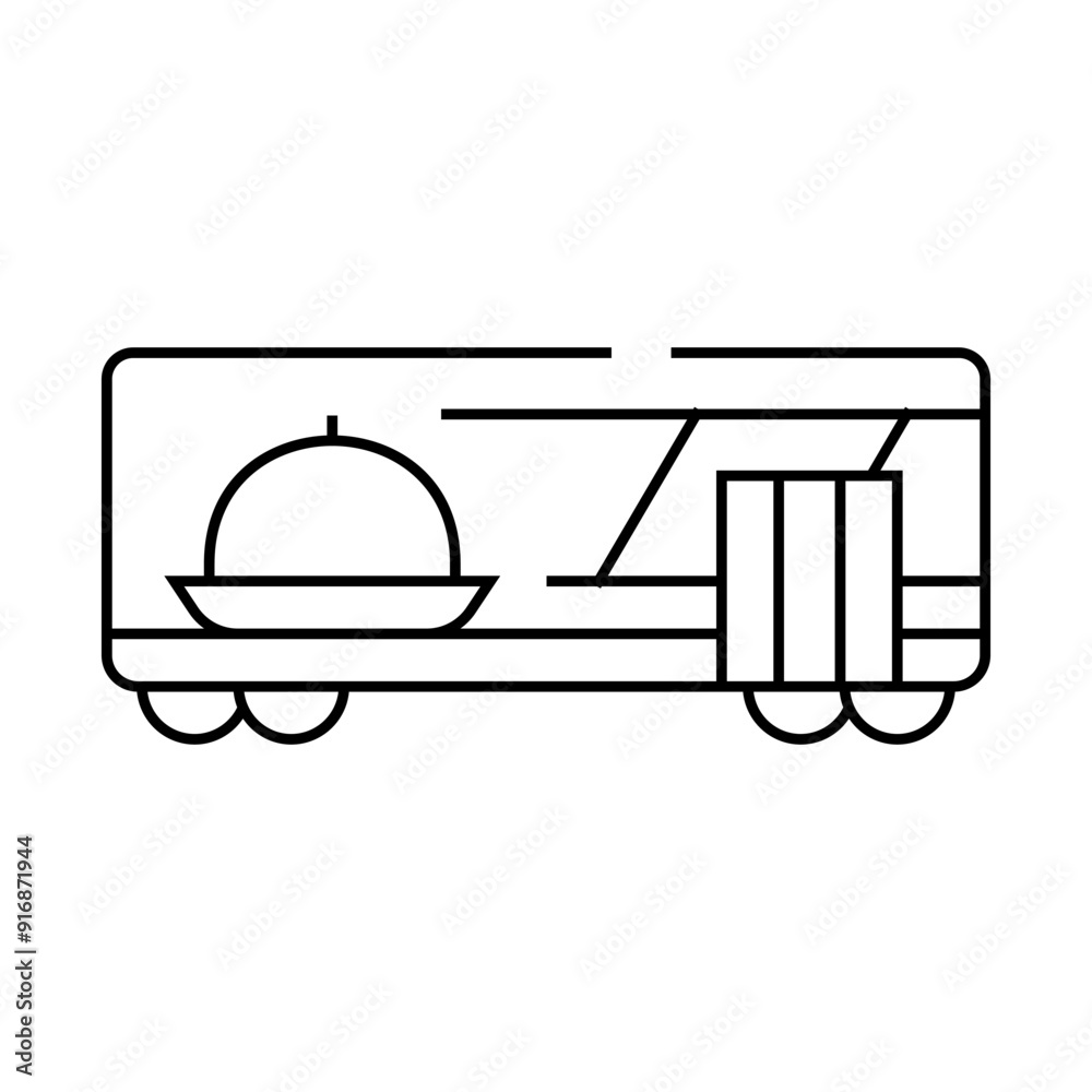 wagon restaurant line icon vector. wagon restaurant sign. isolated contour symbol black illustration wagon restaurant line icon vector. wagon restaurant sign. isolated contour symbol black illustration