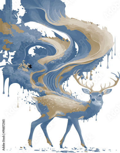 deer stundup illustration image soft color