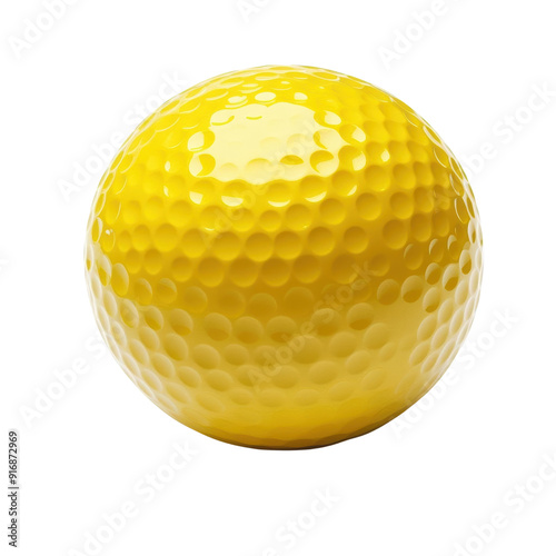 A vibrant yellow golf ball.