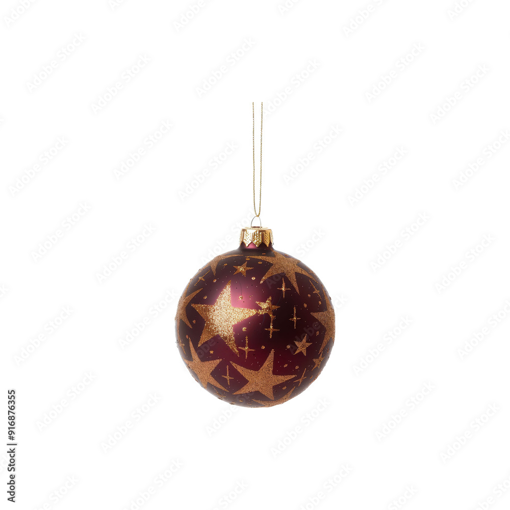 Red Christmas ball with a big gold star in the middle Red Christmas ball with a big gold star in the middle