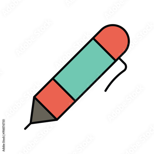 editorial color line icon with white background vector stock illustration