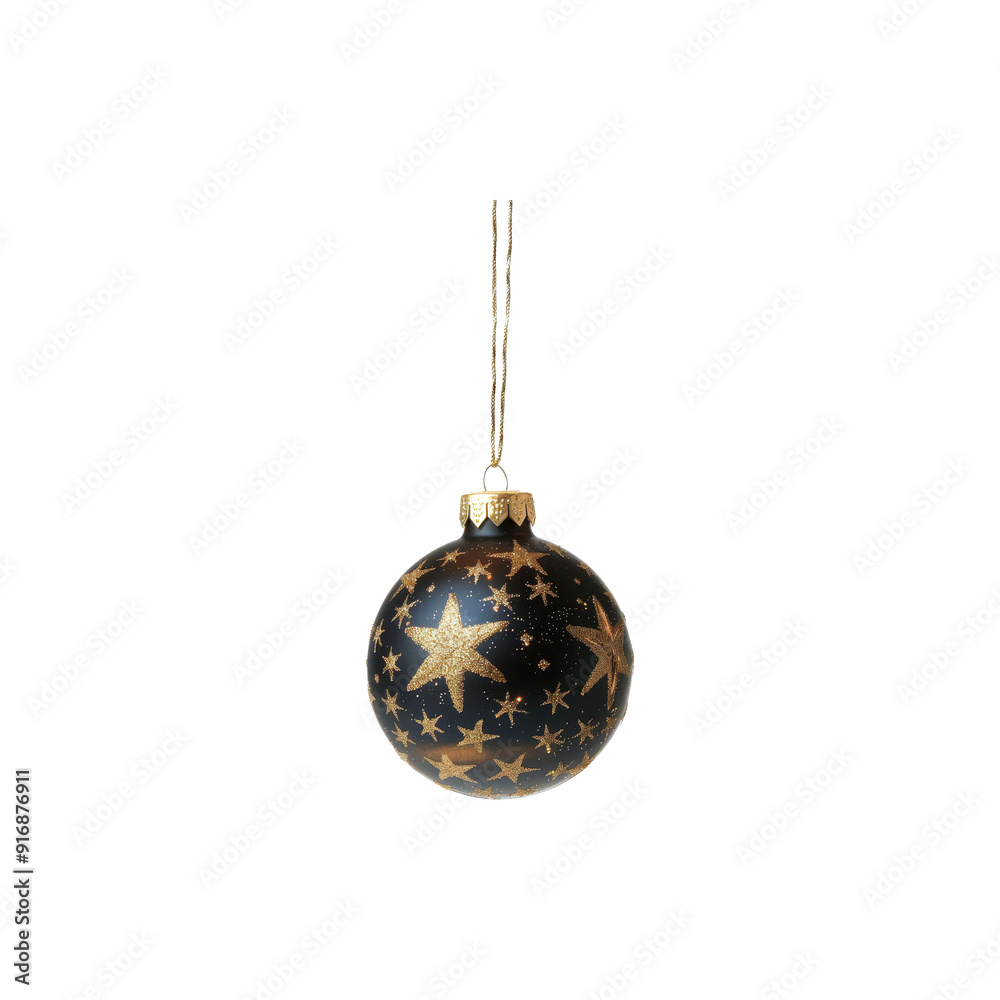 Christmas ball with elegant silver star motif. Christmas ball with elegant silver star motif.