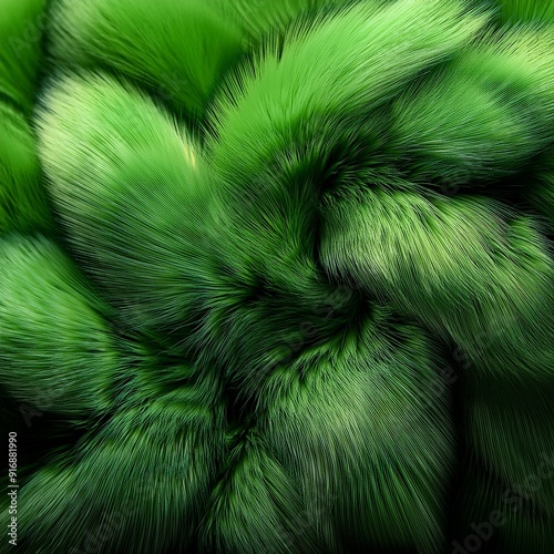 Green fur texture, soft textured texture, emerald fur background
