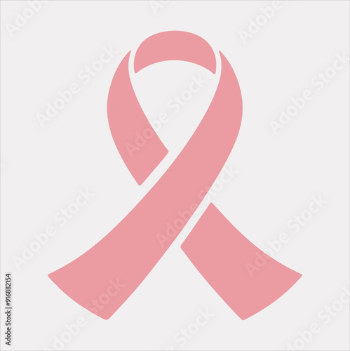 Pink cancer ribbon logo icon vector silhouette on a white background