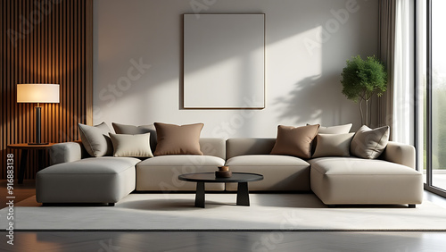 Furniture design, modern sofas, sleek lines Background