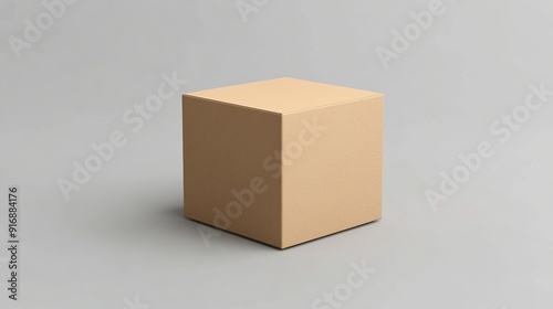 Single brown cardboard box on a light grey background.