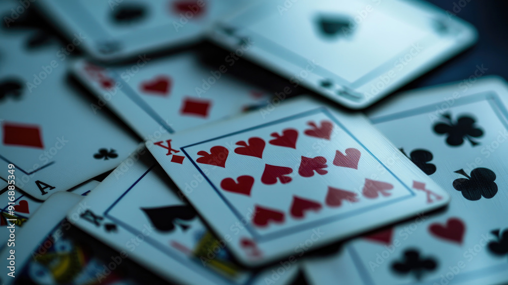 Close-Up of Dynamic Online Casino Poker Ad for Marketing Campaign Close-Up of Dynamic Online Casino Poker Ad for Marketing Campaign