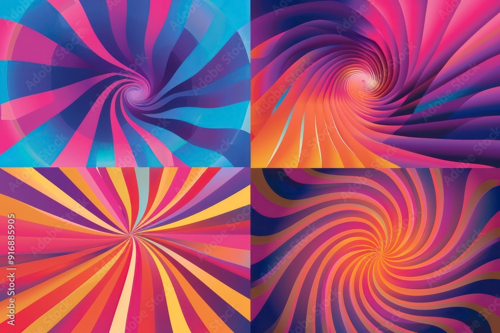 psychedelic retro pattern wallpaper with colorful iridescent dynamic spiral swirls psychedelic retro pattern wallpaper with colorful iridescent dynamic spiral swirls