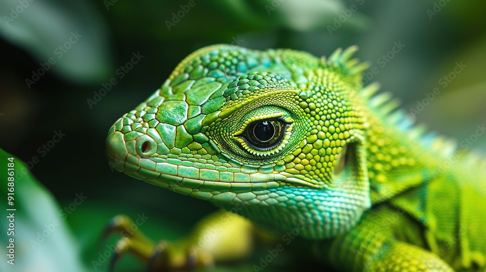 Close-Up of a Green Lizard Close-Up of a Green Lizard