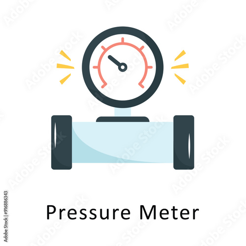Pressure Meter Vector Flat Icon Design illustration Symbol on White background EPS 10 File