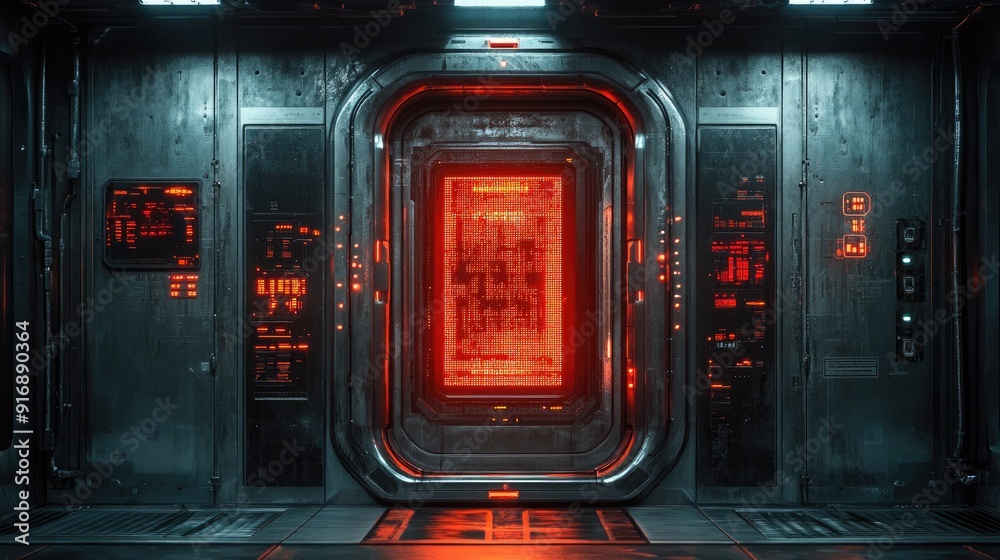 Obraz premium Innovative security technology featuring high-tech elements