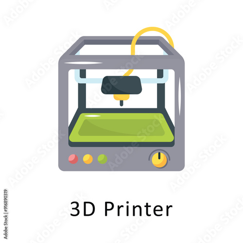 3D Printer Vector Flat Icon Design illustration Symbol on White background EPS 10 File