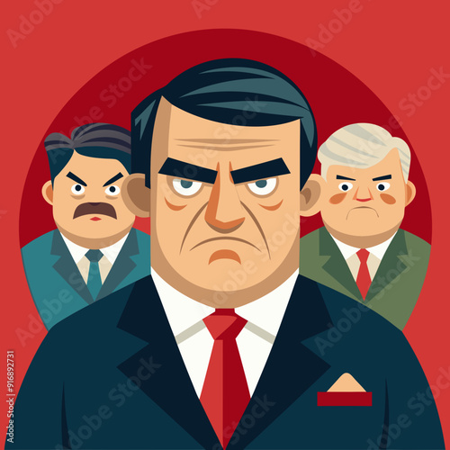 Angry boss. Annoyed politician. Angry man. Speaking politician Vector
