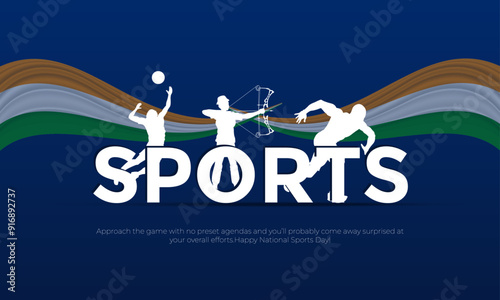 National sports day, national sports day celebration concept. sports background. Cool modern typography style and illustrations of Hockey
