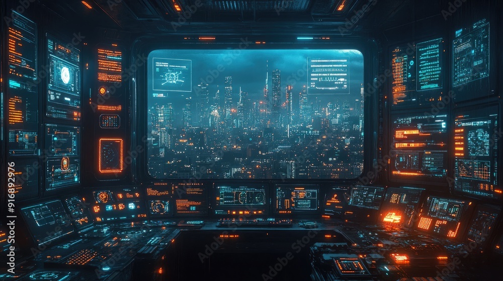 Obraz premium Modern cyber safety technology showcasing advanced security features