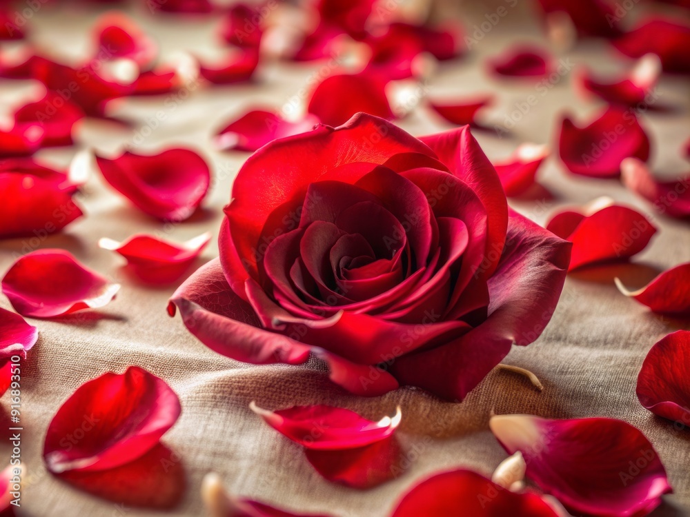 Delicate, velvety red rose petals scattered across a soft, creamy surface, evoking feelings of romance, beauty, and fragility in a serene, intimate atmosphere. Delicate, velvety red rose petals scattered across a soft, creamy surface, evoking feelings of romance, beauty, and fragility in a serene, intimate atmosphere.