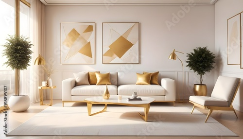 Photo interior modern design room 3d illustration