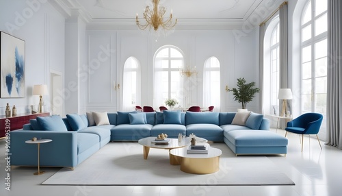 Photo interior modern design room 3d illustration