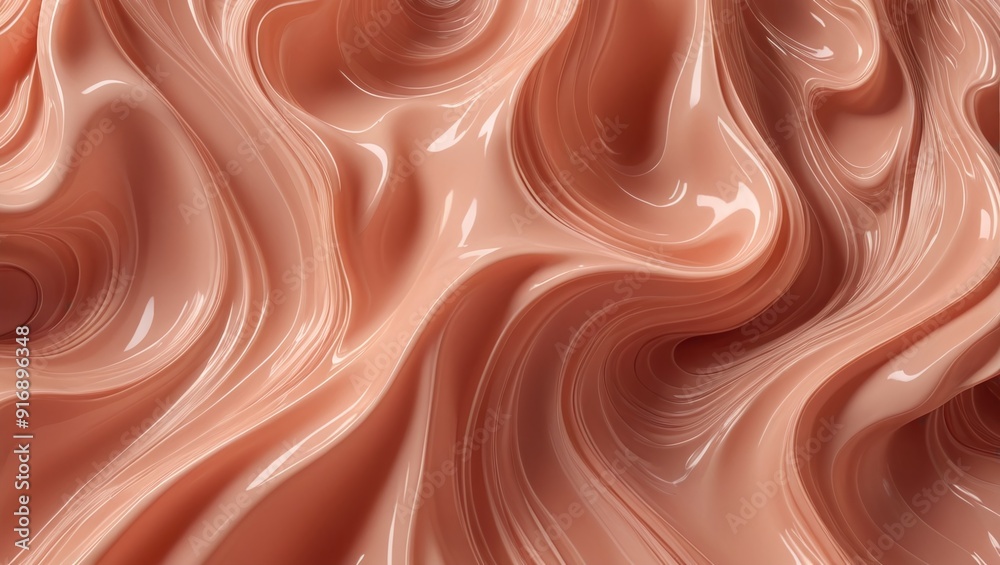 Ethereal Coral and Peach Fluid Waves Pattern Ethereal Coral and Peach Fluid Waves Pattern