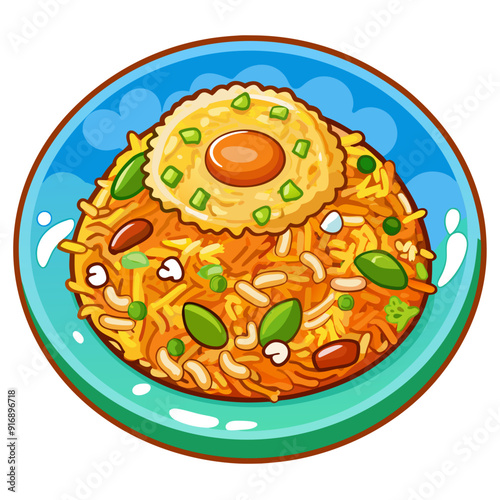 A Bowl of Savory Indian Street Food with Fried Egg Garnish