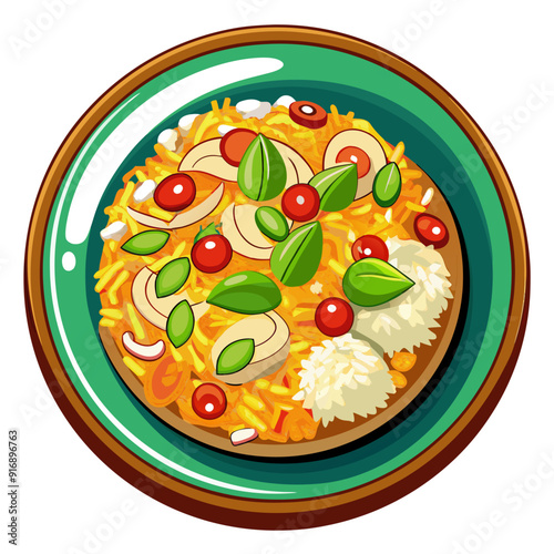 Pizza Toppings on a Green Plate