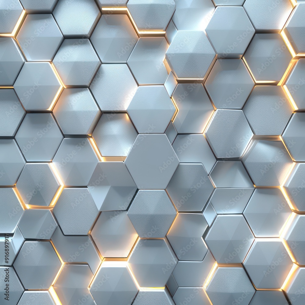 modern hexagons tile texture background with led lights behind modern hexagons tile texture background with led lights behind