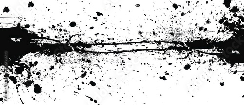 black paint splatter banner illustration on a white background