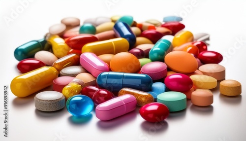 a mix of different vibrant colored supplements