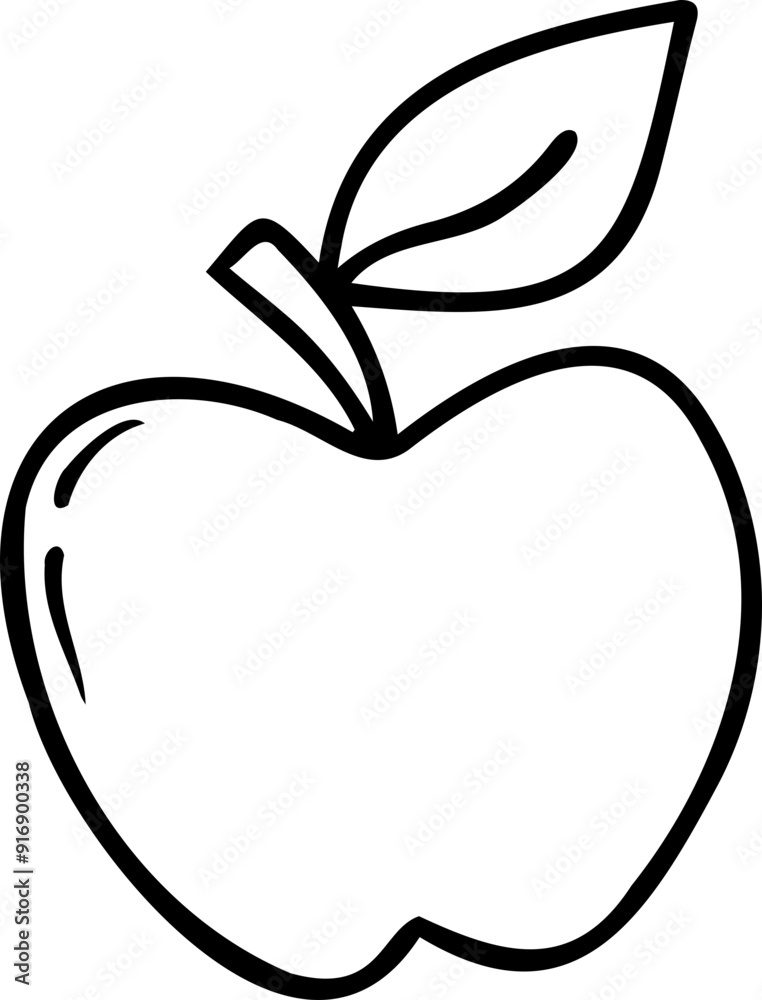 Line art hand drawn apple illustration Line art hand drawn apple illustration