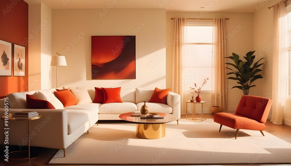 Fototapeta premium Photo interior modern design room 3d illustration