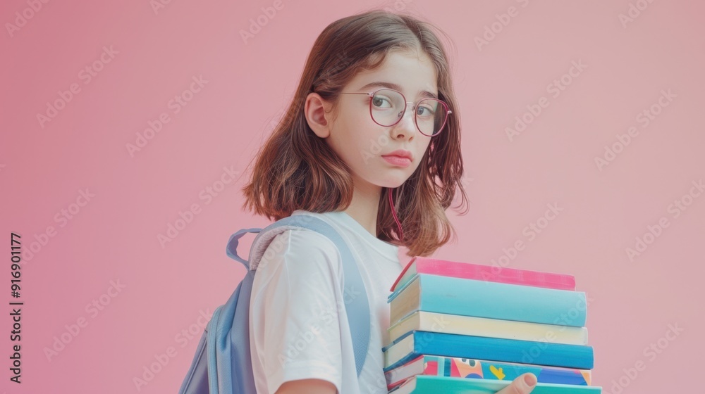 The girl with books The girl with books