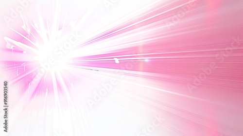 pink light source, light flare, white background