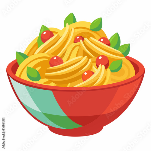 Bowl of Pasta with Tomatoes and Basil