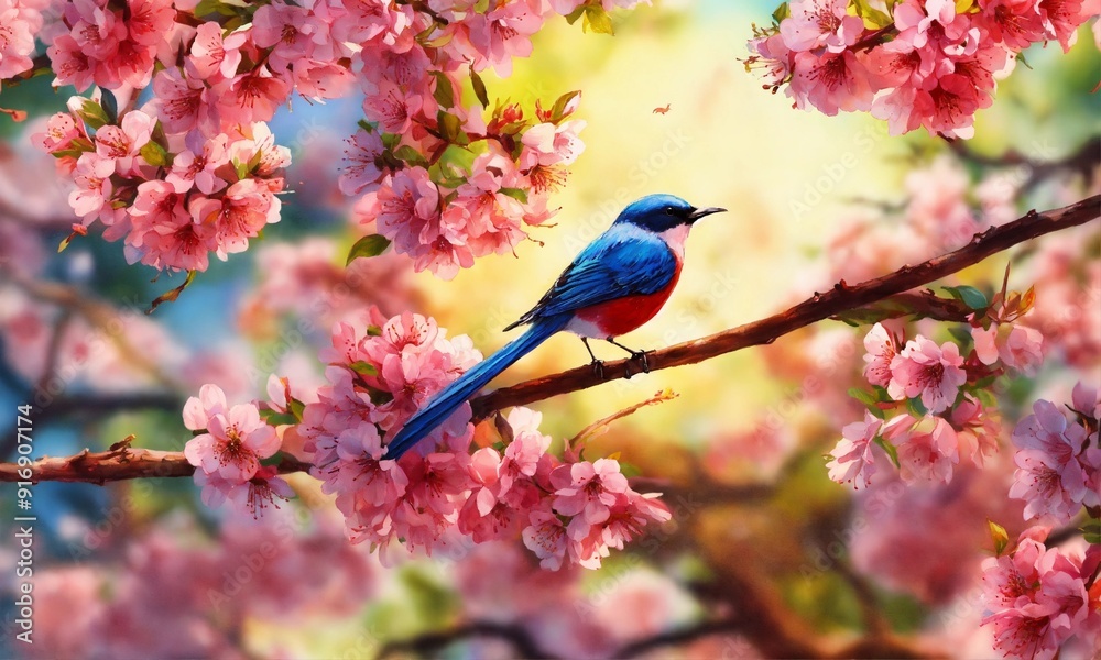 3D Illustration of a Finch Caring for Plants in a Field with Realistic Lighting – High-Quality Digital Art 3D Illustration of a Finch Caring for Plants in a Field with Realistic Lighting – High-Quality Digital Art