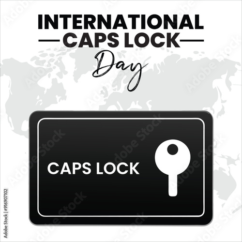 International Caps Lock Day Vector Fun Typographic post Design for Keyboard Enthusiasts 