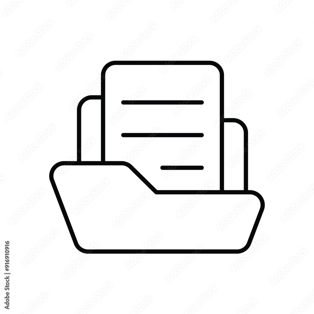 folder line icon with white background vector stock illustration folder line icon with white background vector stock illustration