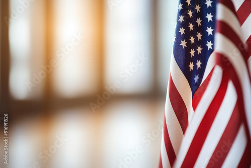 American Flag on a Voting B...