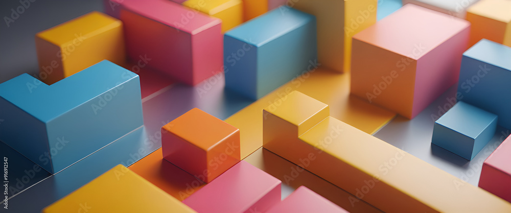Obraz premium illustrazione con elementi geometrici astratti a tema surreale