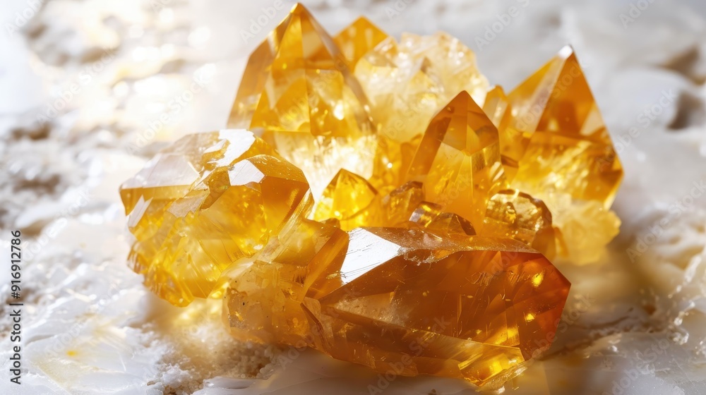 Cluster of citrine crystals Cluster of citrine crystals
