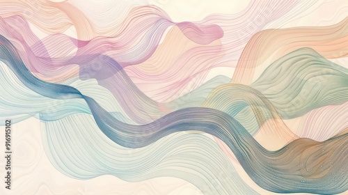 abstract organic flow wallpaper background with dynamic waves and soft pastel tenuous colors