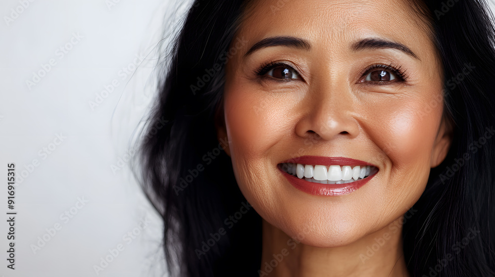 Beautiful Mature Asian woman close up portrait. Beautiful gorgeous 40-50s mid aged mature lady looking at camera isolated on white. Beautiful Mature Asian woman close up portrait. Beautiful gorgeous 40-50s mid aged mature lady looking at camera isolated on white.