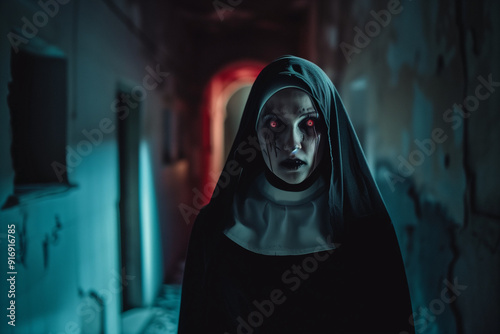 Possessed Nun, Horror Icon, Demonic Possession, Scary Character, Haunted Location, Halloween Theme, Supernatural Fear
