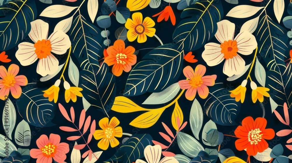 Flower Fusion: Modern Abstract Background Flower Fusion: Modern Abstract Background
