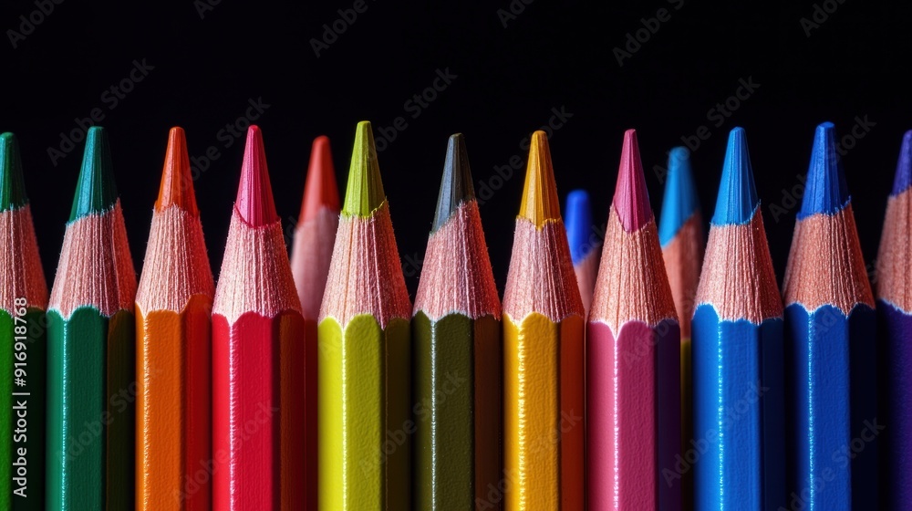Colorful Pencils in a Row Colorful Pencils in a Row