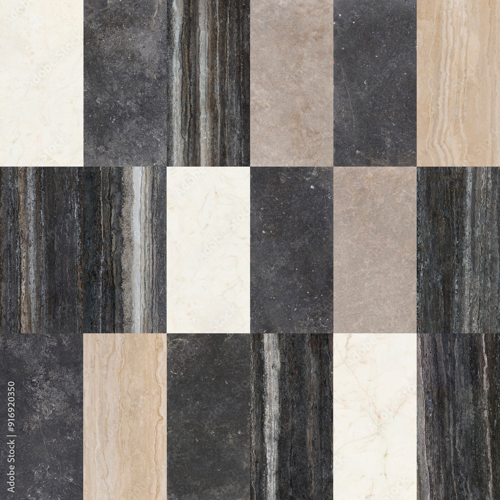 Fototapeta premium Creative pattern stone ceramic wallpaper design. Natural stones marbles