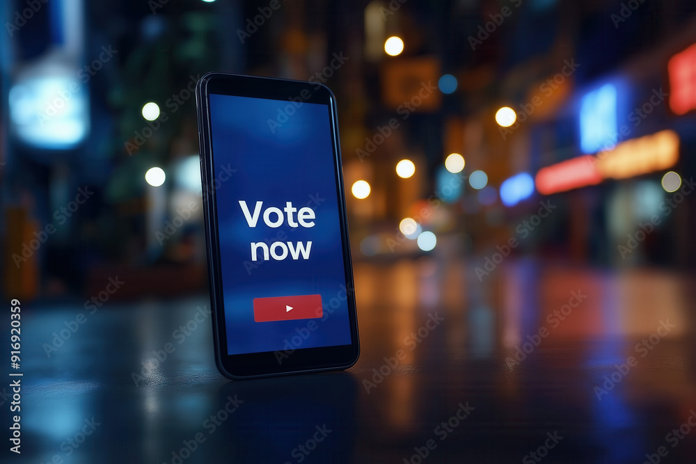 Vote now button on a screen Vote now button on a screen