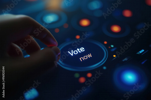 Vote now button on a screen